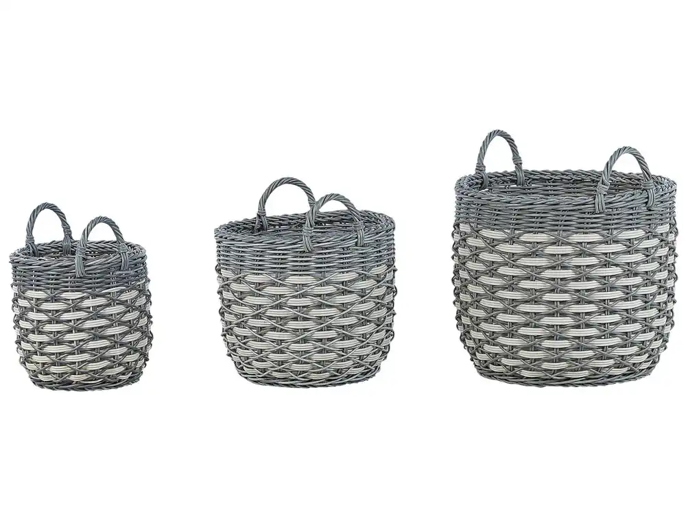 Conjunto de 3 macetas GEFIRA 31/39/49 cm Gris - Decoración
