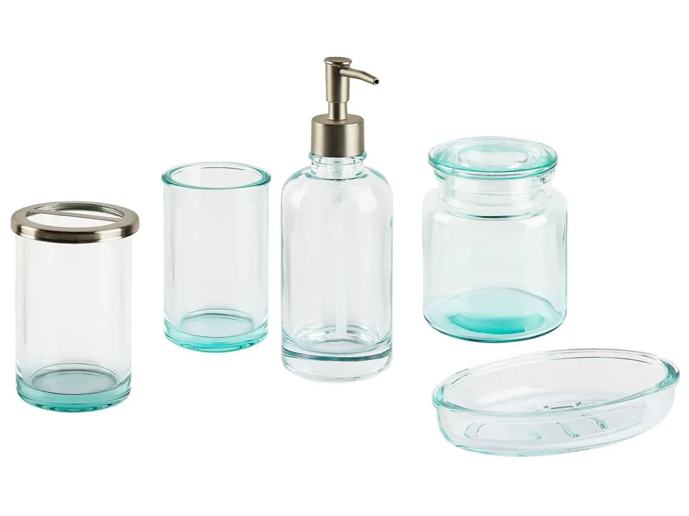 Conjunto de 5 accesorios de baño AMARGA Vidrio Verde