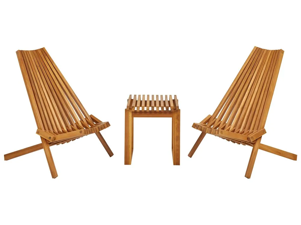 Conjunto de balcón BELLANO Madera de acacia Marrón - Jardín