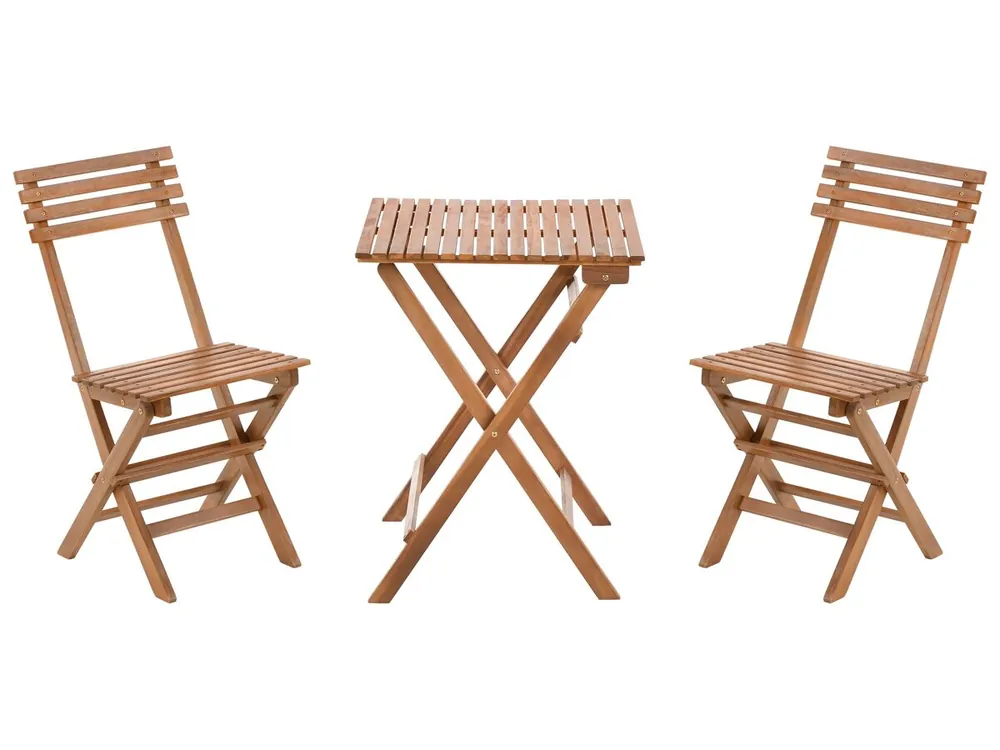 Conjunto de balcón plegable SOLAROLO Madera de acacia certificada Marrón - Jardín