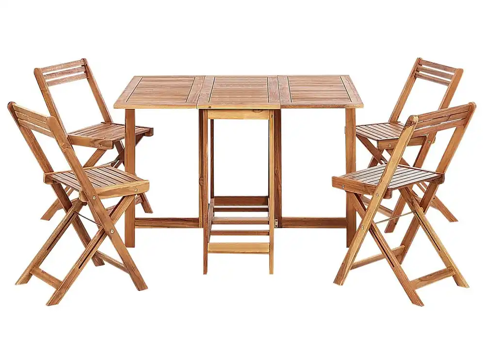 Conjunto de comedor exterior 4 plazas FRASSINE Madera de acacia Marrón - Jardín