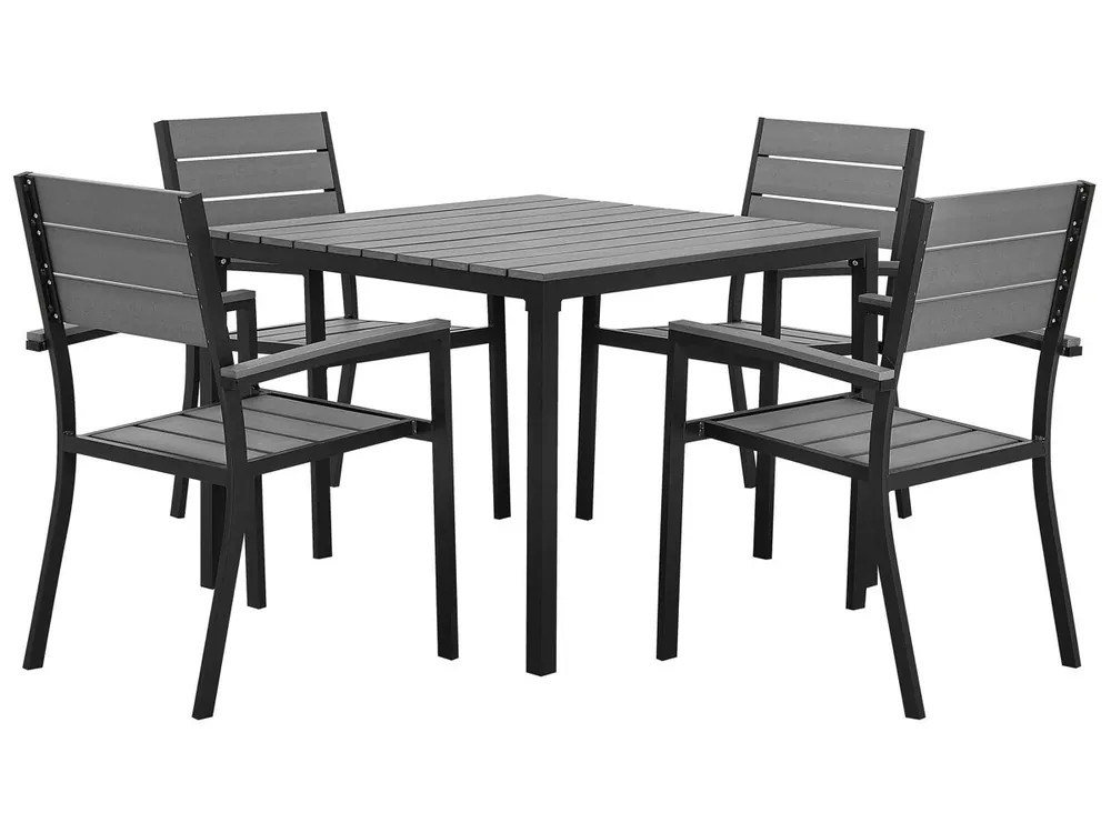 Conjunto de comedor exterior 4 plazas PRATO Gris - Jardín