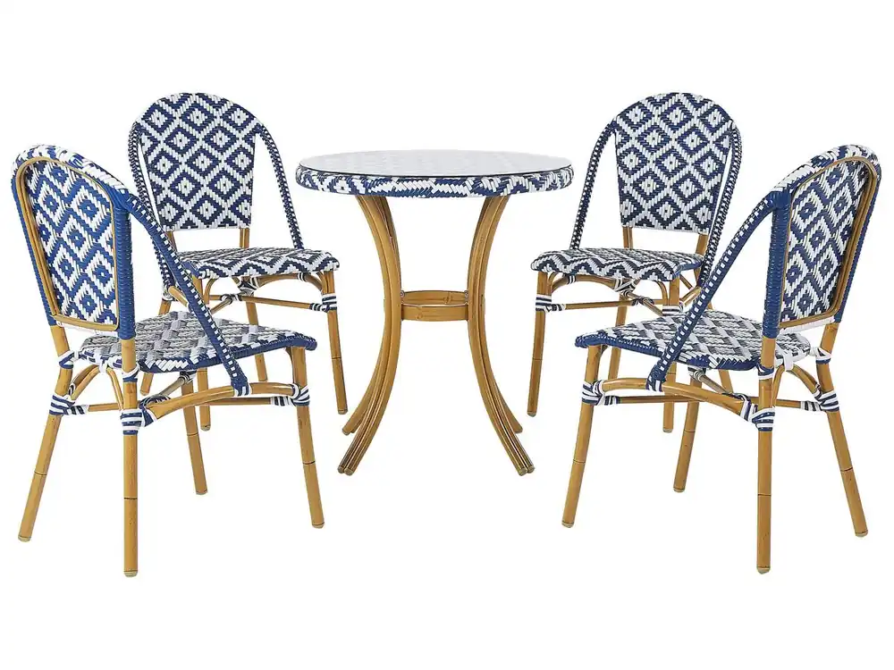Conjunto de comedor exterior 4 plazas RIFREDDO Azul - Jardín
