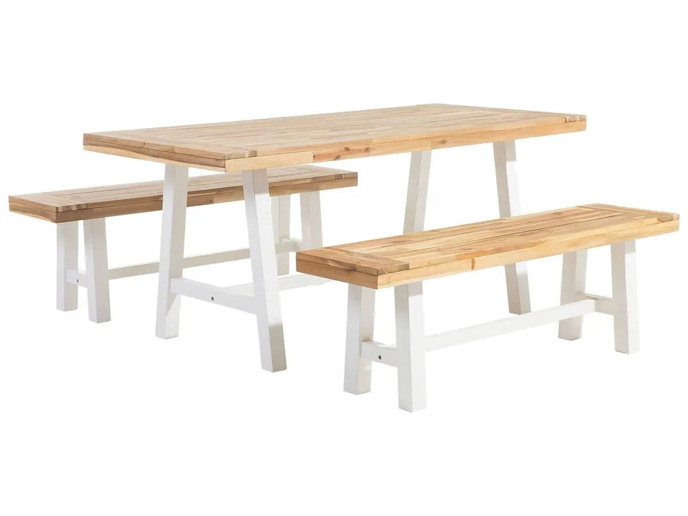 Conjunto de comedor exterior 6 plazas SCANIA Madera de acacia Negro - Jardín