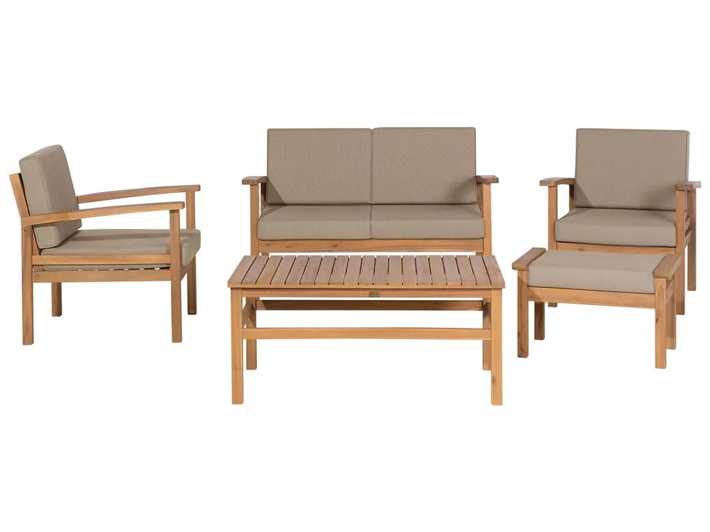 Conjunto de jardín con mesa 4 plazas MANILA Madera de acacia certificada Marrón oscuro