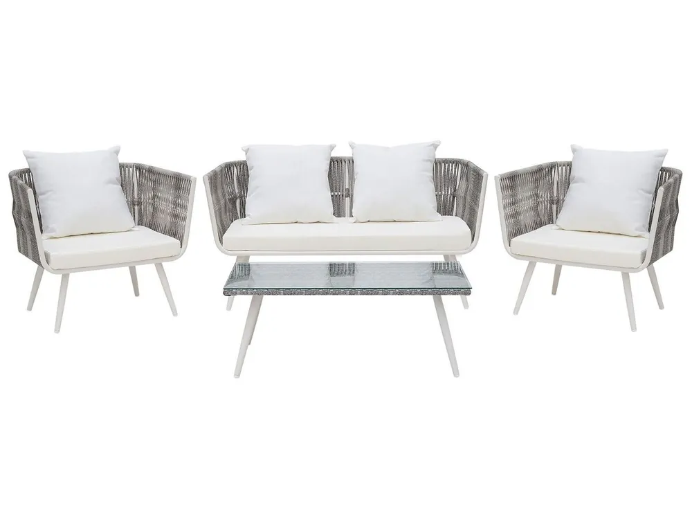 Conjunto de jardín con mesa 4 plazas RAGUSA Gris