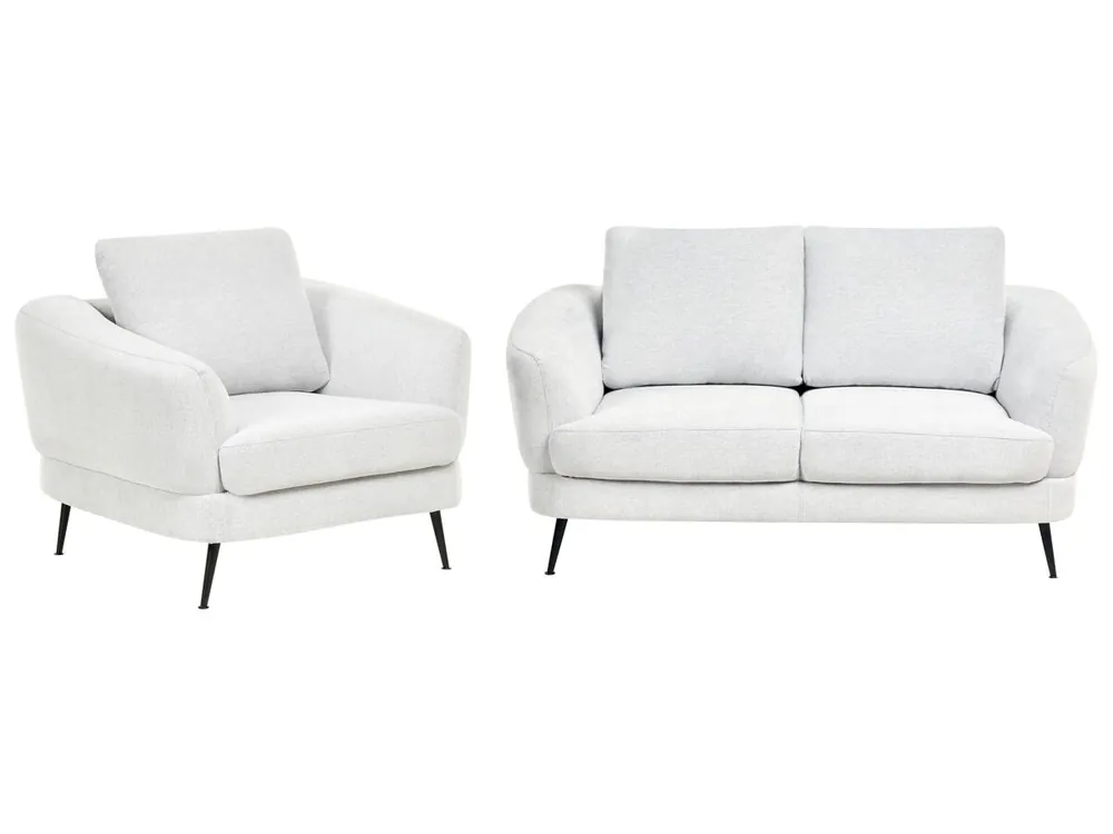 Conjunto de sala de estar 3 plazas KJAER Chenilla Gris pardo - Sofás sillones puffs