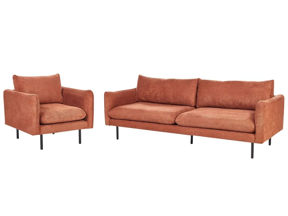 Conjunto de sala de estar VINTERBRO Chenilla Marrón dorado 4 plazas - Sofás sillones puffs