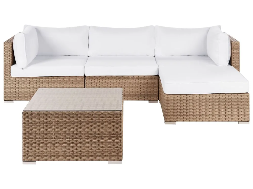 Conjunto esquinero de jardín 4 plazas SANO Izquierda modular Natural