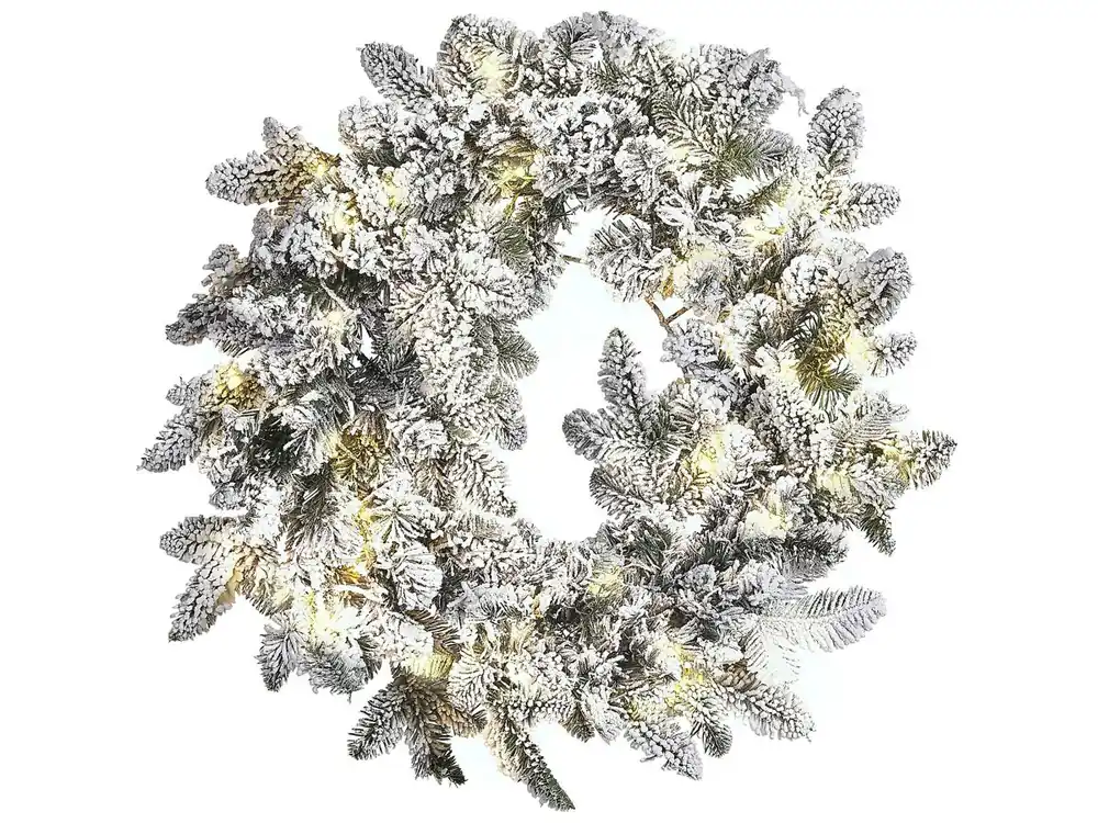 Corona LED efecto nieve ⌀ 70 cm SUNDO - Decoración