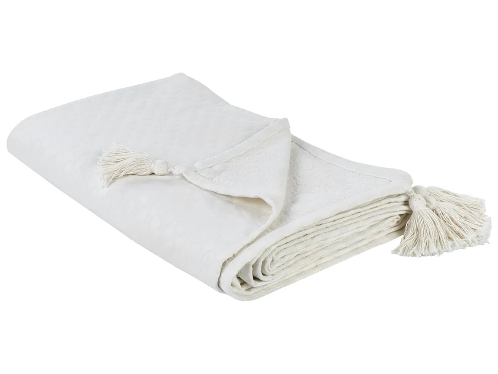 Colcha LINDULA Algodón 150 x 200 cm Blanco crema - Textil
