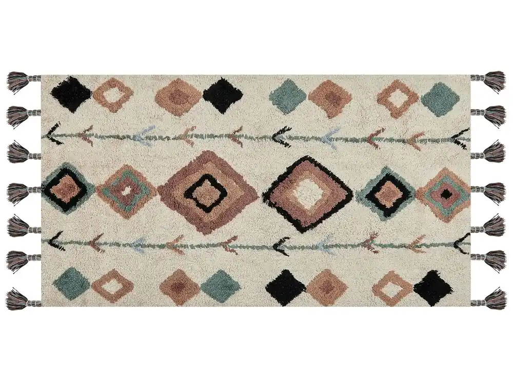 Alfombra ESKISEHIR Beige 80 x 150 cm Algodón - Textil