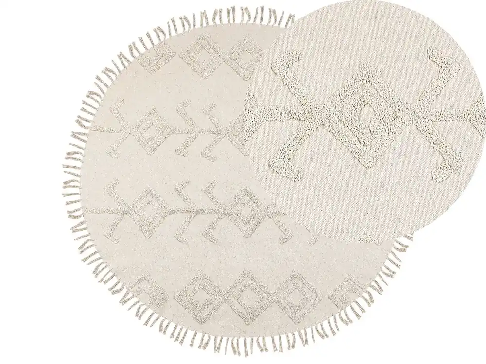 Alfombra HARRAN Beige claro ø 140 cm Algodón - Textil