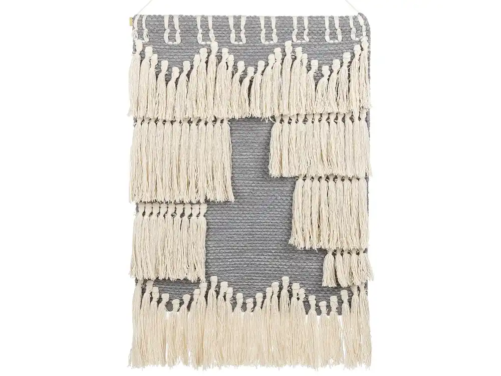 Decoración de pared de tela MAHRI Algodón 106 cm Gris