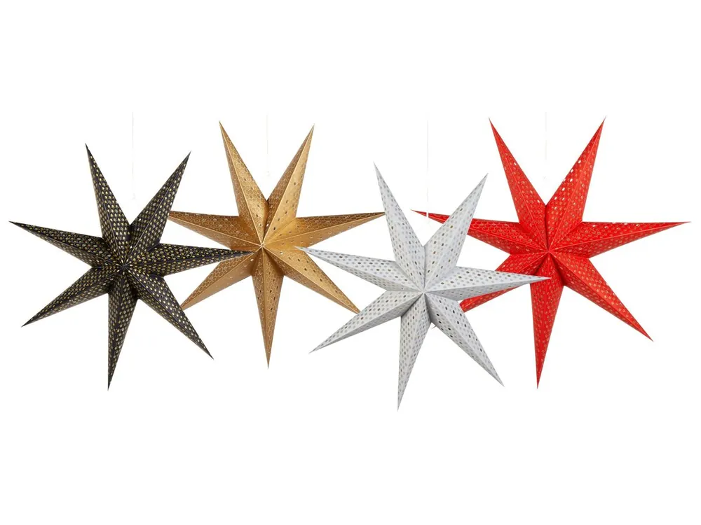 Conjunto de 4 estrellas decorativas colgantes LED 60 cm multicolor KAMET - Decoración