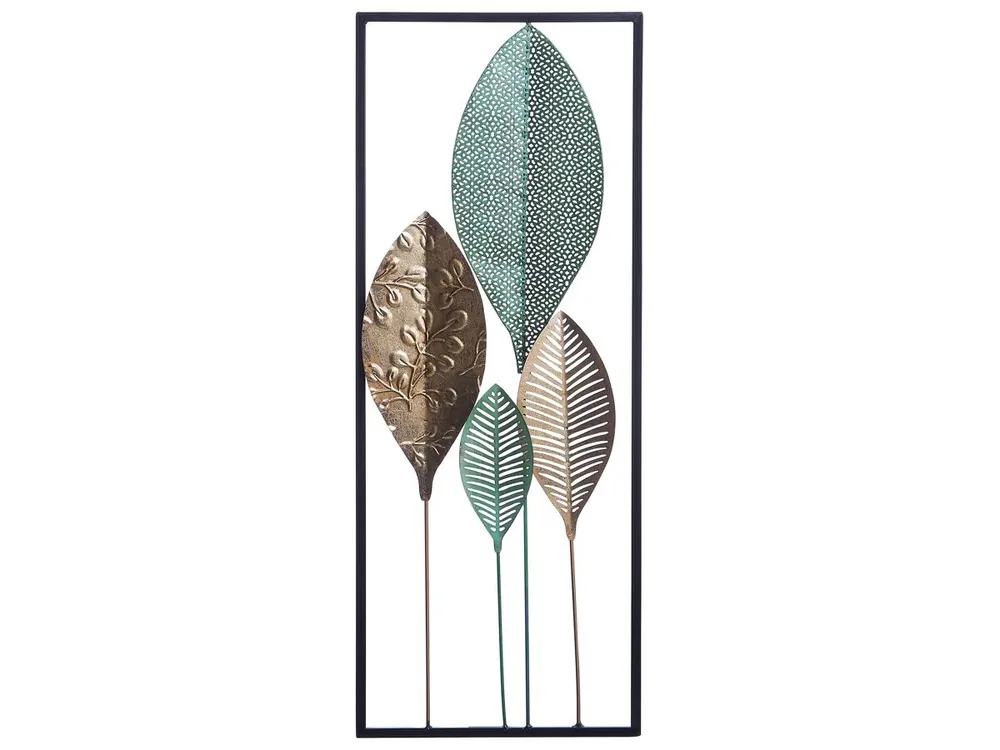 Decoración de pared Hoja PLATINUM Metal 75 cm Multicolor