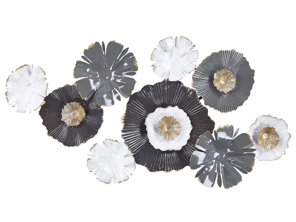 Decoración de pared Flor POTASSIUM Metal 49 cm Gris