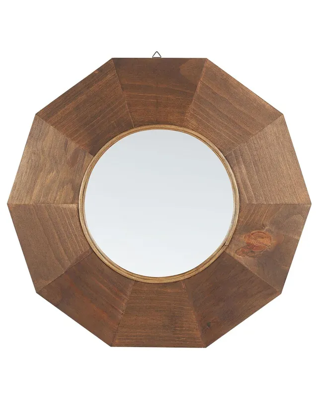 Espejo ASEM 60 cm 60 cm Madera de álamo Marrón - Decoración