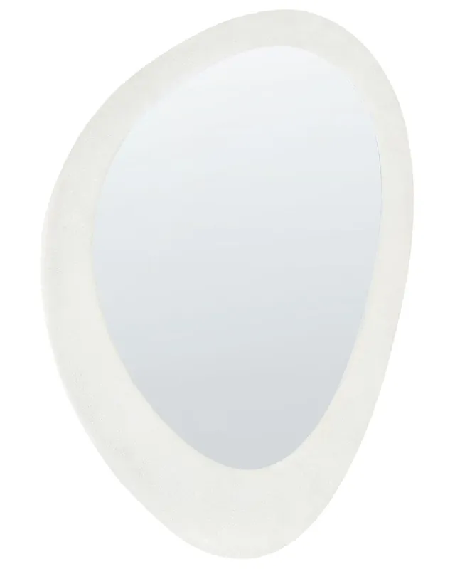Espejo AUDES 60 cm 90 cm Terciopelo Blanco crema - Decoración