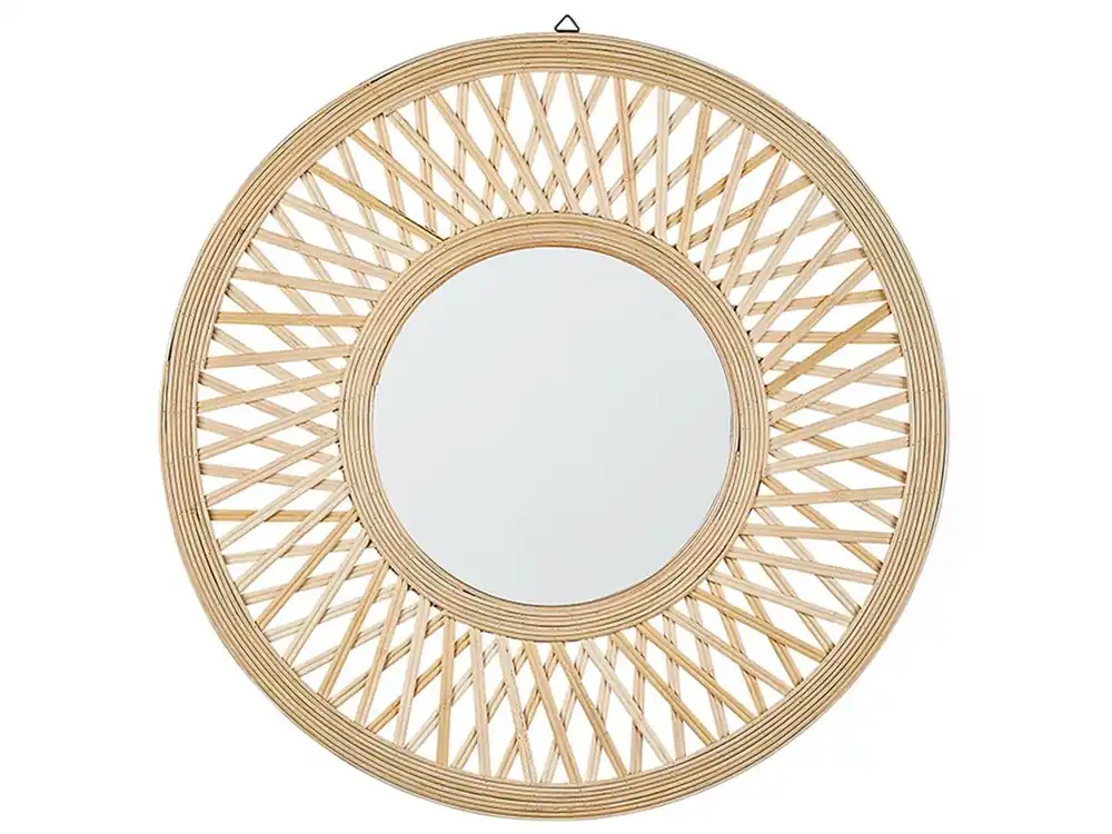 Espejo BACATA 60 cm 60 cm Madera de bambú Natural - Decoración