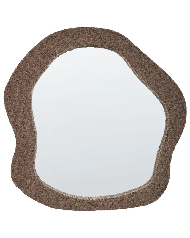 Espejo BLISMES 79 cm 80 cm Bouclé Marrón - Decoración