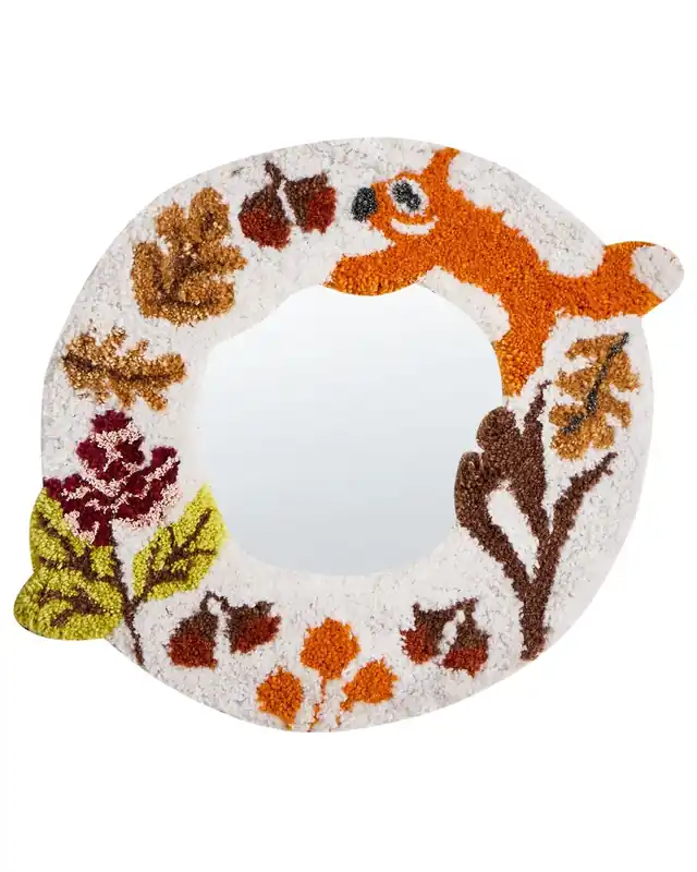 Espejo BORITI 51 cm 40 cm Algodón Blanco - Decoración