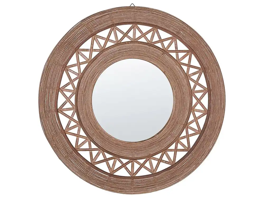 Espejo CACOMA 62 cm 62 cm Madera de bambú Marrón - Decoración