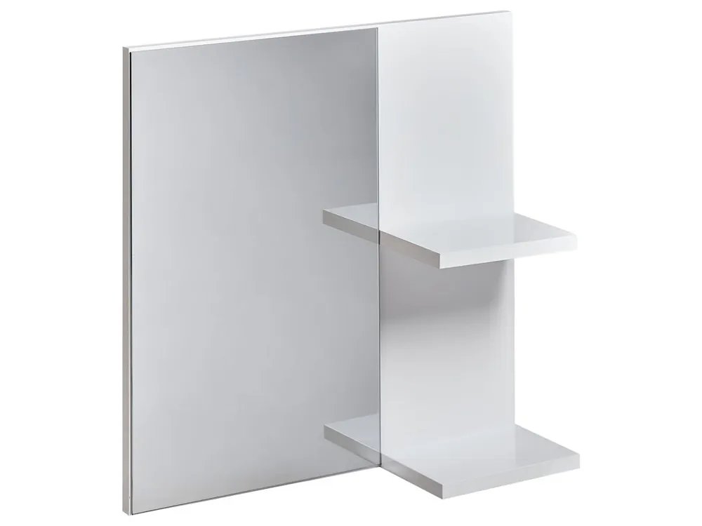 Espejo de pared con estante PELOTAS 45 cm 45 cm Blanco - Baño