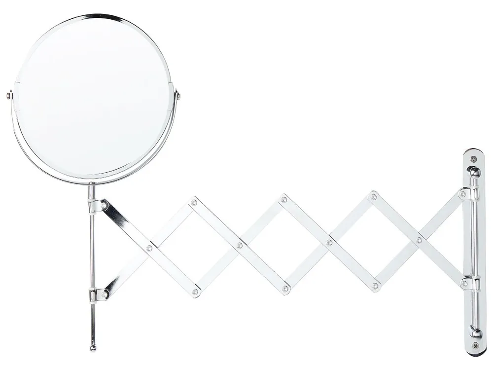 Espejo de maquillaje de pared extensible YVELINES 57 cm 36 cm Metal Plateado - Baño