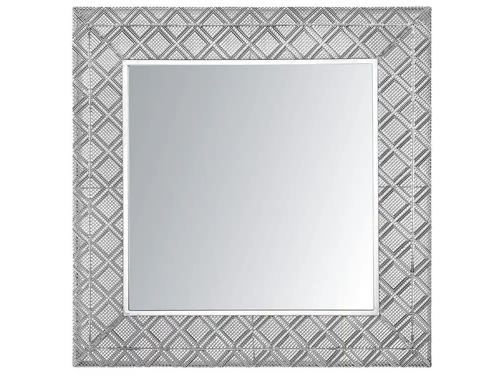 Espejo EVETTES 80 cm 80 cm Metal Plateado - Decoración