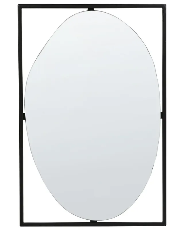 Espejo NIBELLE 40 cm 60 cm Metal Negro - Decoración