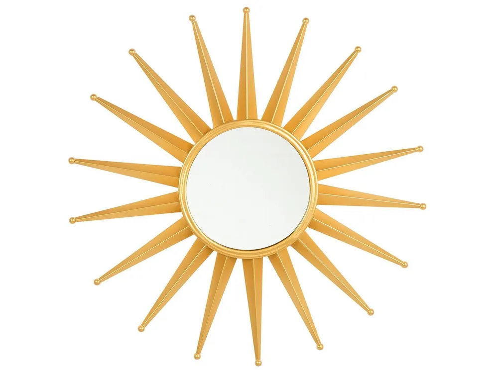 Espejo PERELLI 60 cm 60 cm Metal Dorado - Decoración
