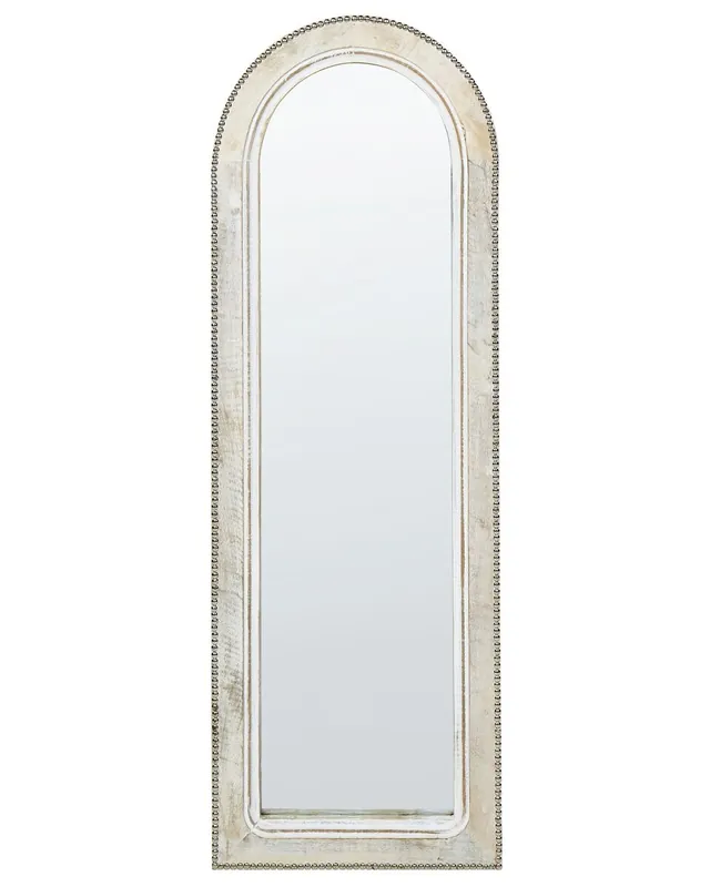Espejo SARRY 31 cm 91 cm Madera de mango Blanco - Decoración