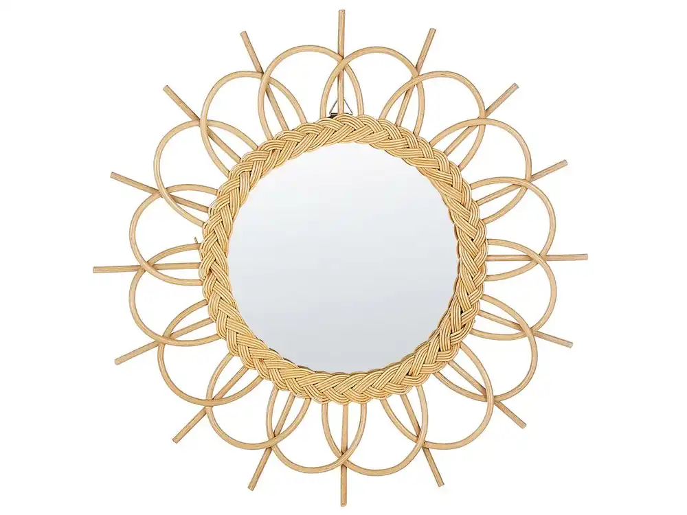 Espejo TELAKIA 60 cm 60 cm Ratán Negro - Decoración