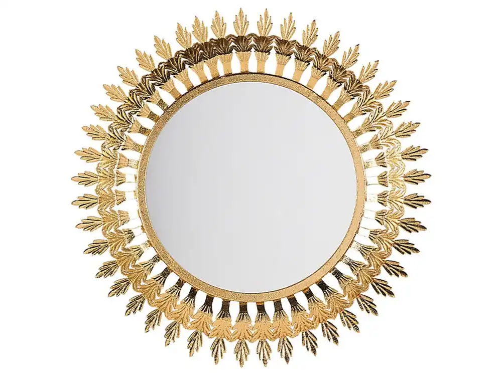 Espejo VOREY 60 cm 60 cm Metal Dorado - Decoración