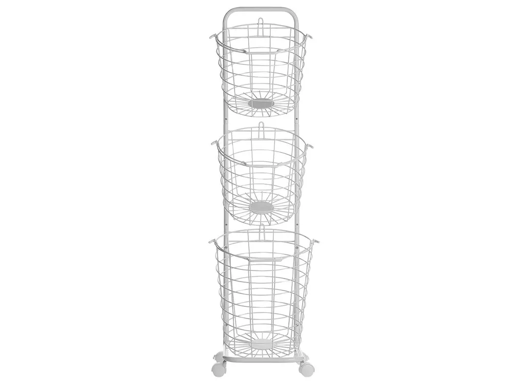 Soporte para cesta AYAPAL con ruedas Metal Blanco - Baño