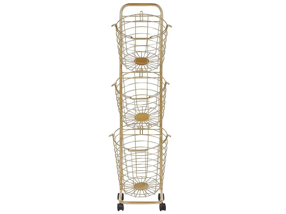 Soporte para cesta AYAPAL con ruedas Metal Dorado - Baño