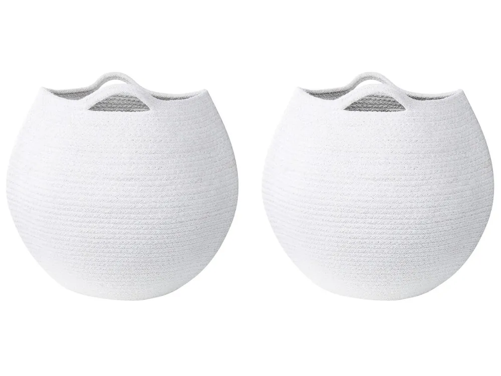 Conjunto de 2 cestas PANJGUR Algodón Blanco - Decoración