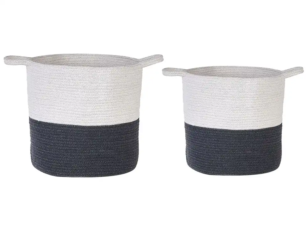 Conjunto de 2 cestas PAZHA Algodón Negro - Decoración