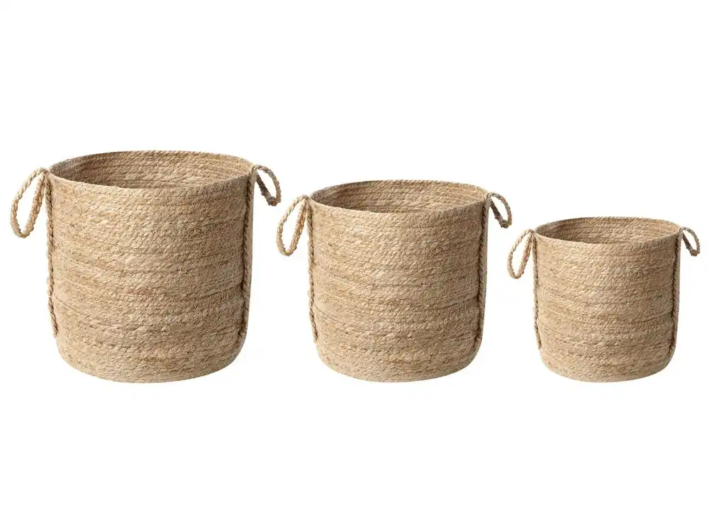 Conjunto de 3 cestas WADH Yute Natural - Decoración