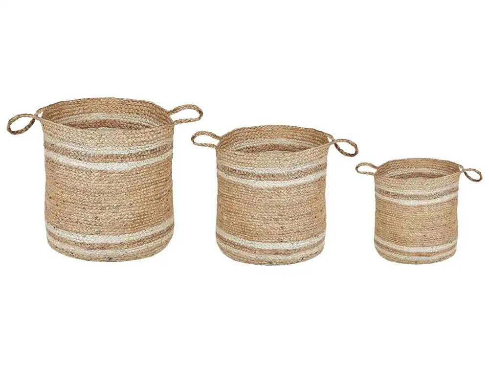 Conjunto de 3 cestas ZHOB Yute Natural - Decoración