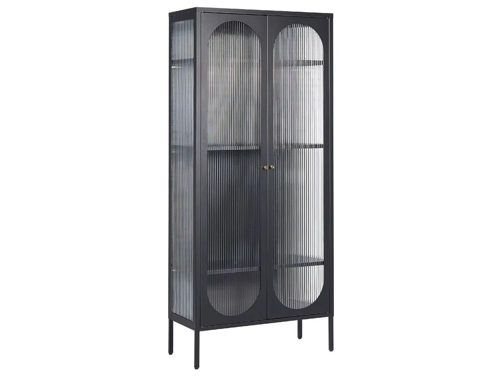 Vitrina FOXTON Metal 80 cm Negro - Muebles