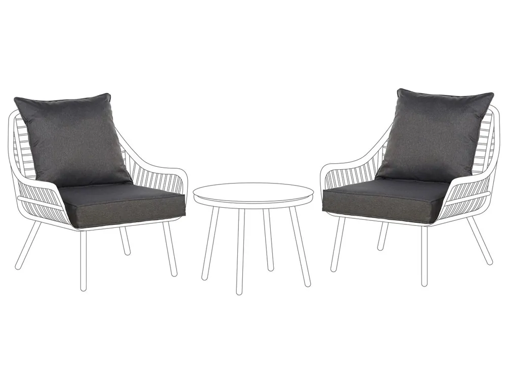 Conjunto de fundas de cojín de exterior LAURETO Gris oscuro - Jardín