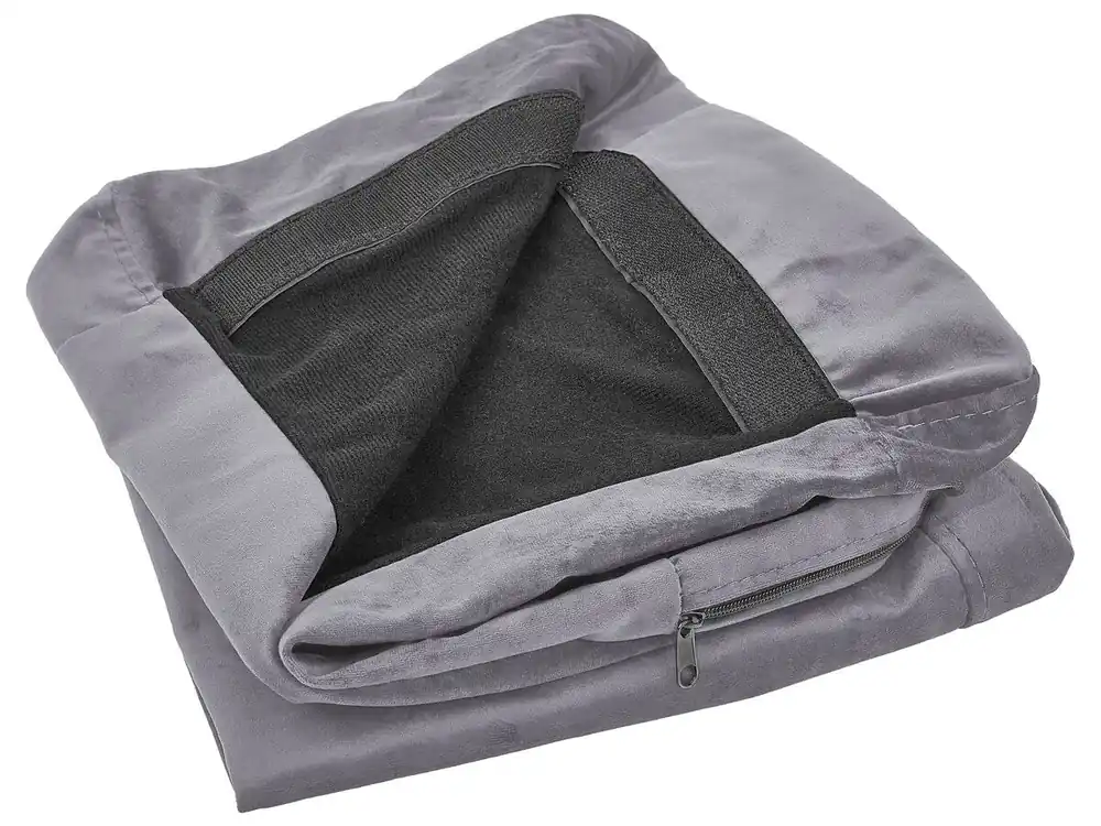 Funda de sofá 2 plazas BERNES Terciopelo Gris - Textil