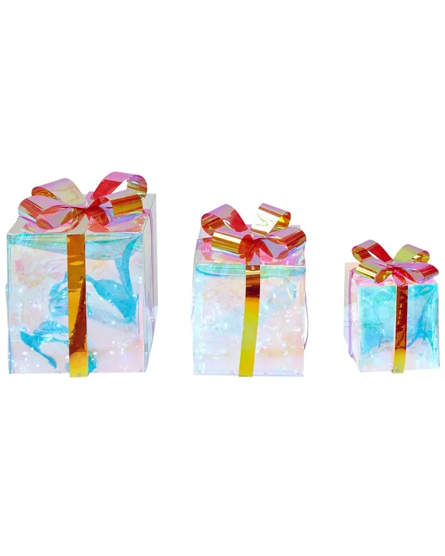 Conjunto de 3 decoraciones LED regalos de Navidad 25 cm multicolor CAPELLA - Decoración
