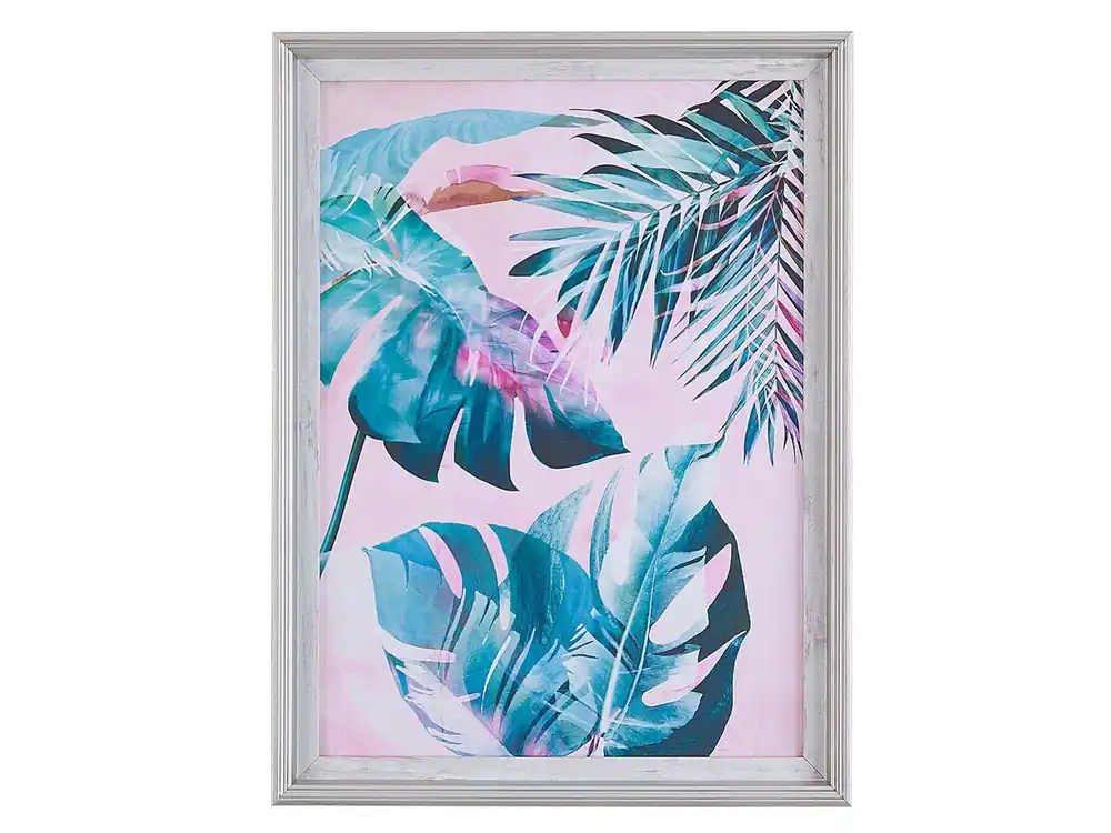 Impresión de pared enmarcada AGENA Motivo floral 30 x 40 cm Azul - Decoración