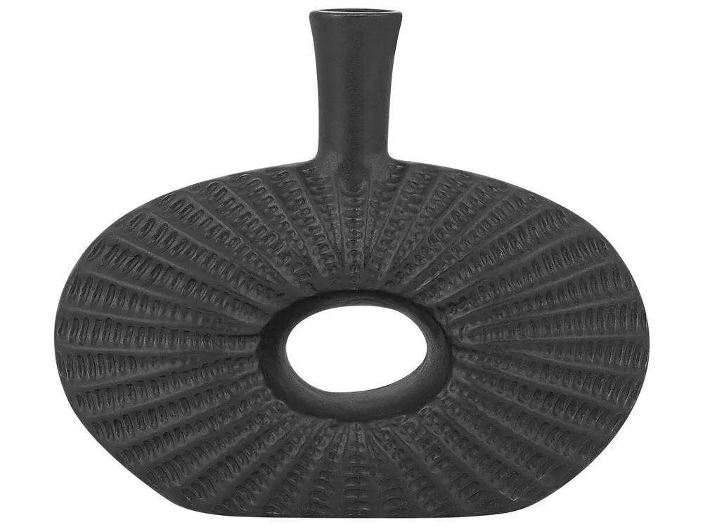 Jarrón decorativo ARWAD Gres 24 cm Negro - Decoración