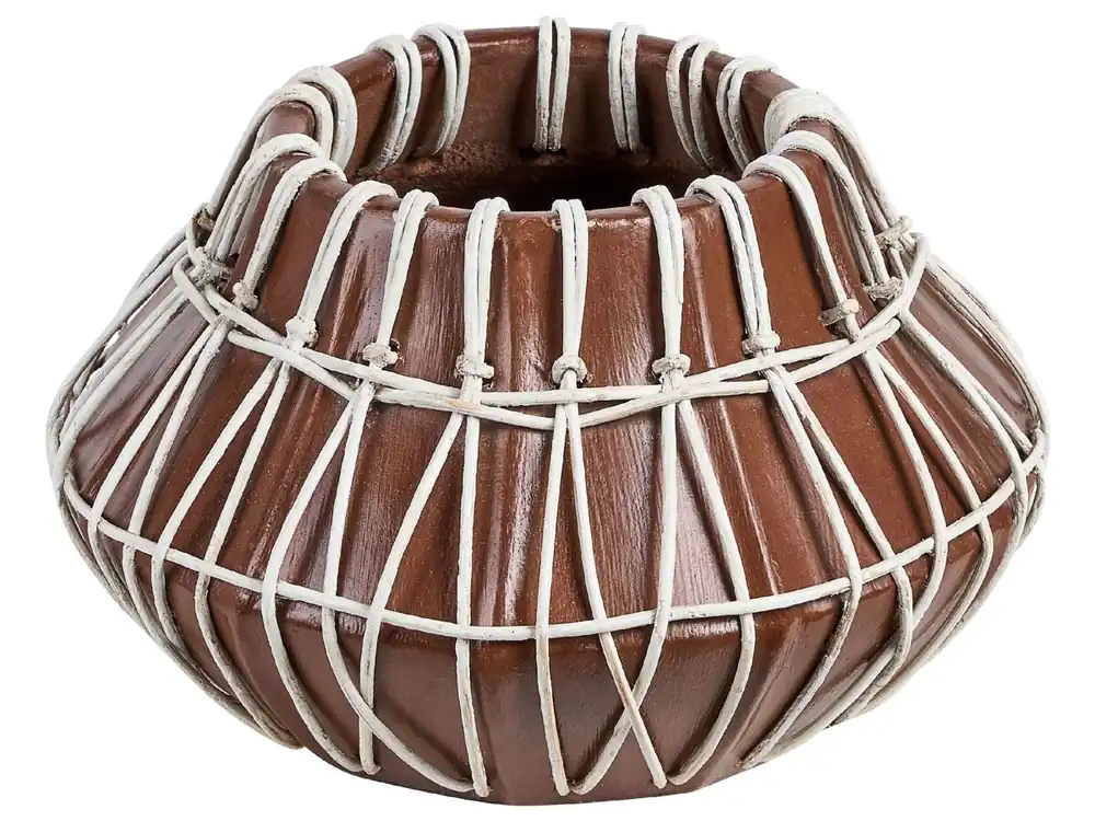 Jarrón decorativo KLUET Cerámica 22 cm Marrón - Decoración
