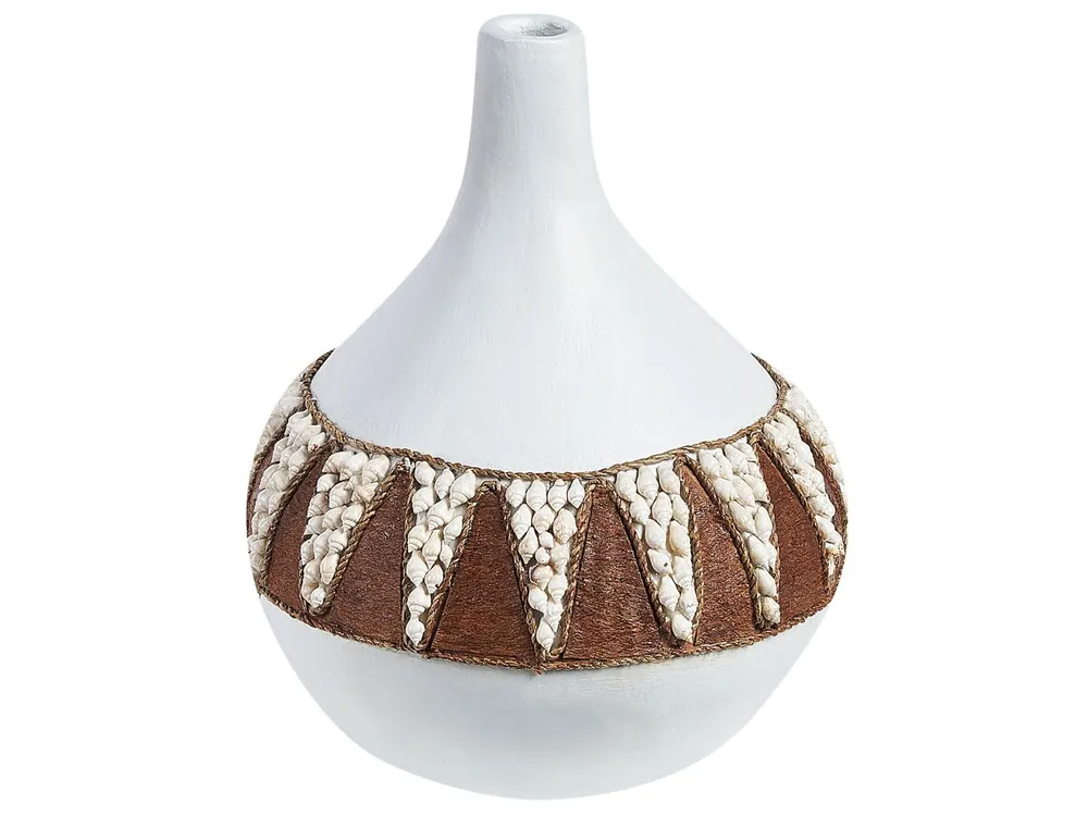 Jarrón decorativo SIMPANG Cerámica 33 cm Blanco - Decoración