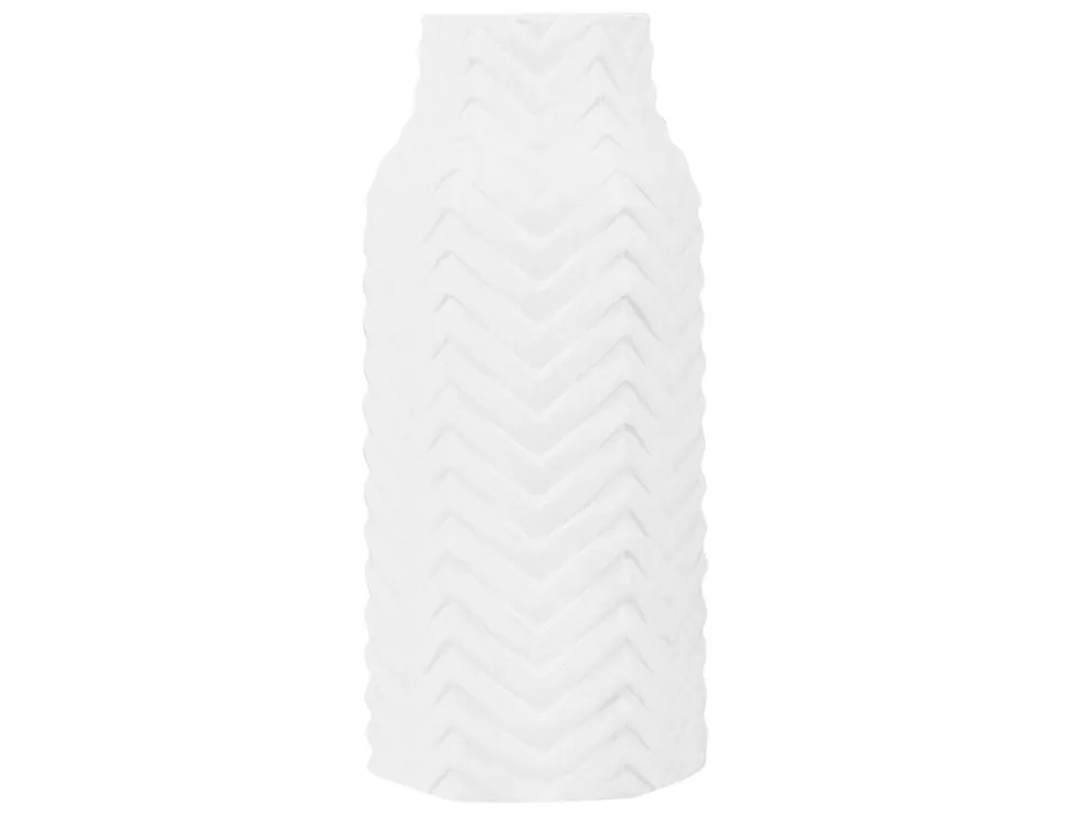 Jarrón decorativo XANTHOS Gres 32 cm Blanco - Decoración